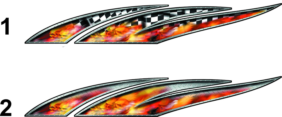 fire skull wave vehicle decals available styles
